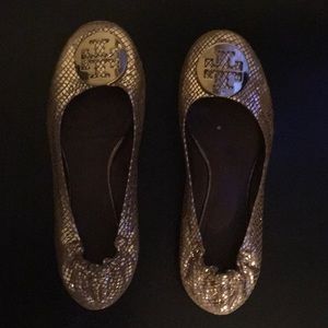 Tory Burch Gold Flats